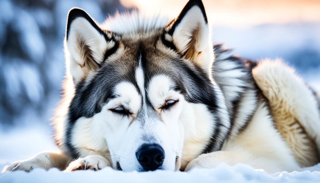 slapende-oude-husky