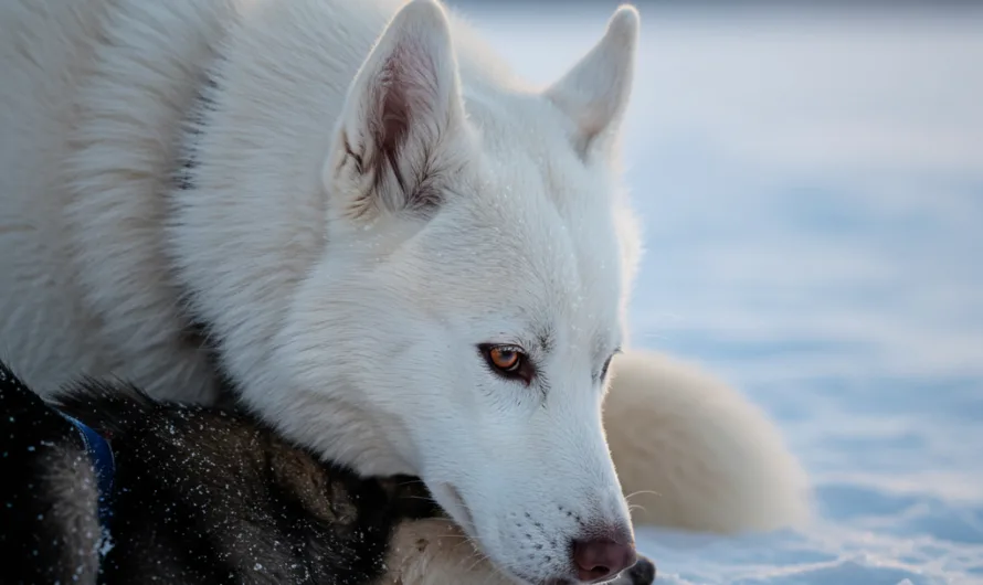 Rouwproces van een Siberische Husky