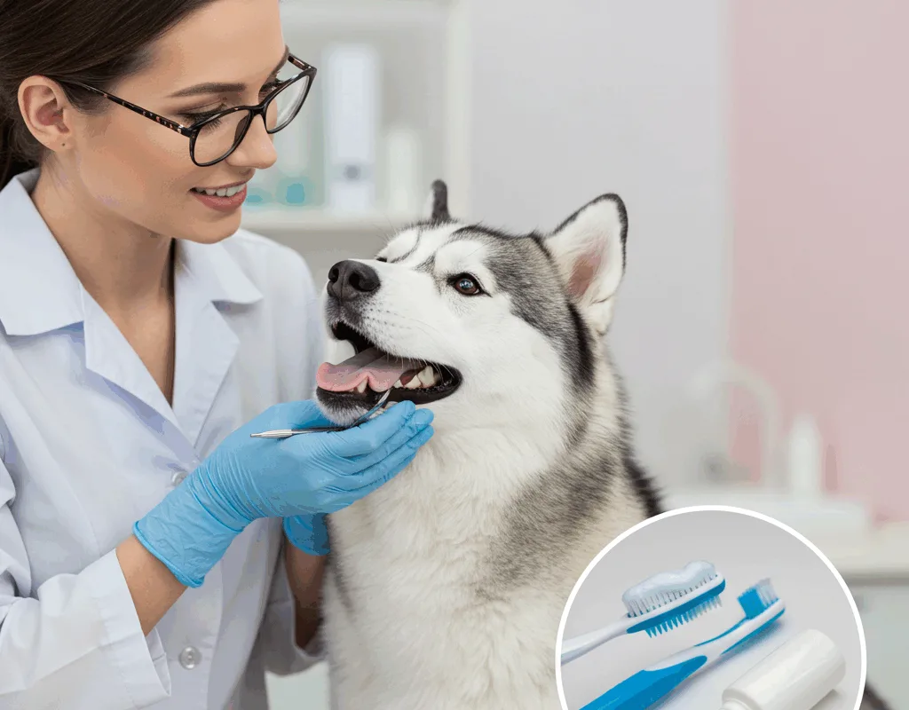 gebitsverzorging-van-een-husky