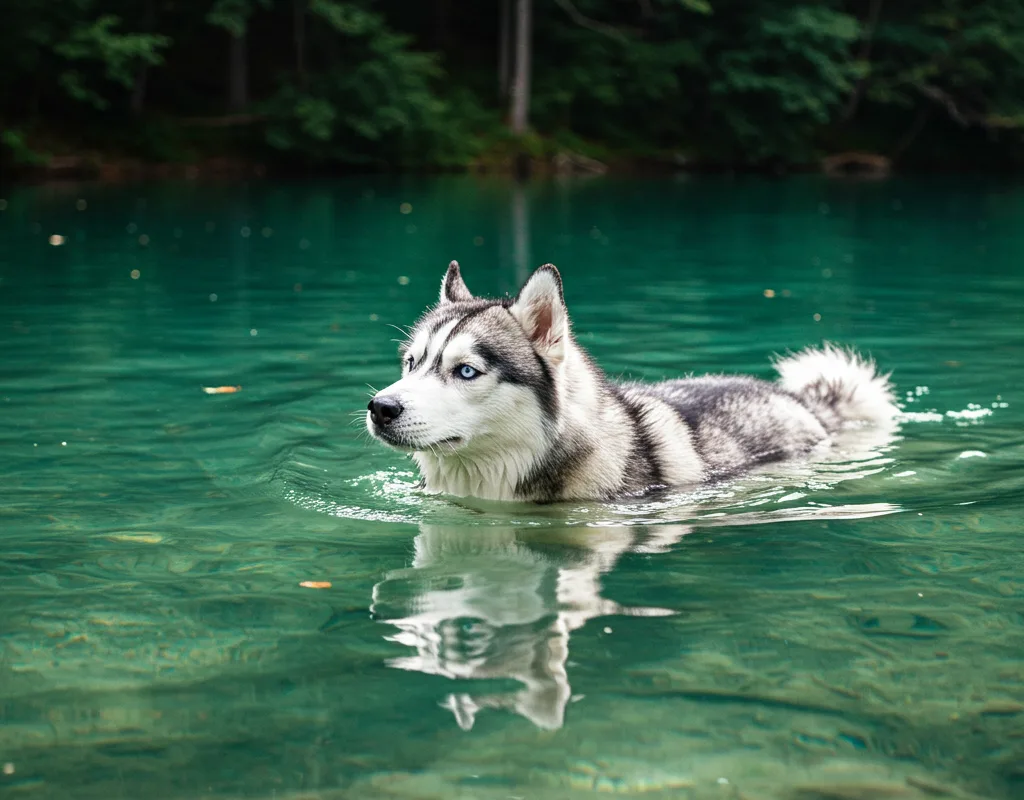 zwemmen-met-je-siberische-husky
