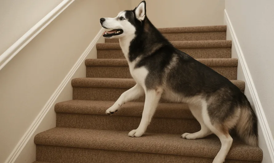 Mag een Husky trap lopen?